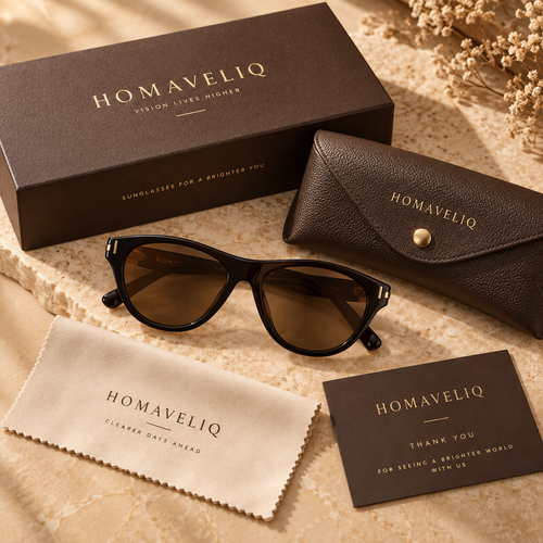 HOMAVELIQ® Retro Butterfly Sunglasses for Women – Brown Tinted Oversized Fashion Shades