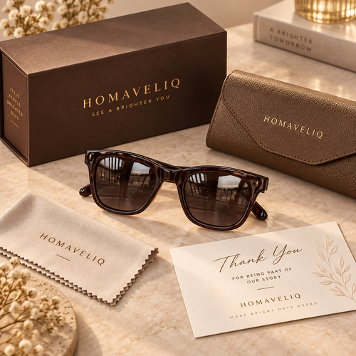 HOMAVELIQ® Modern Rectangular Sunglasses for Women – Brown Gradient Acetate Frame Fashion Shades
