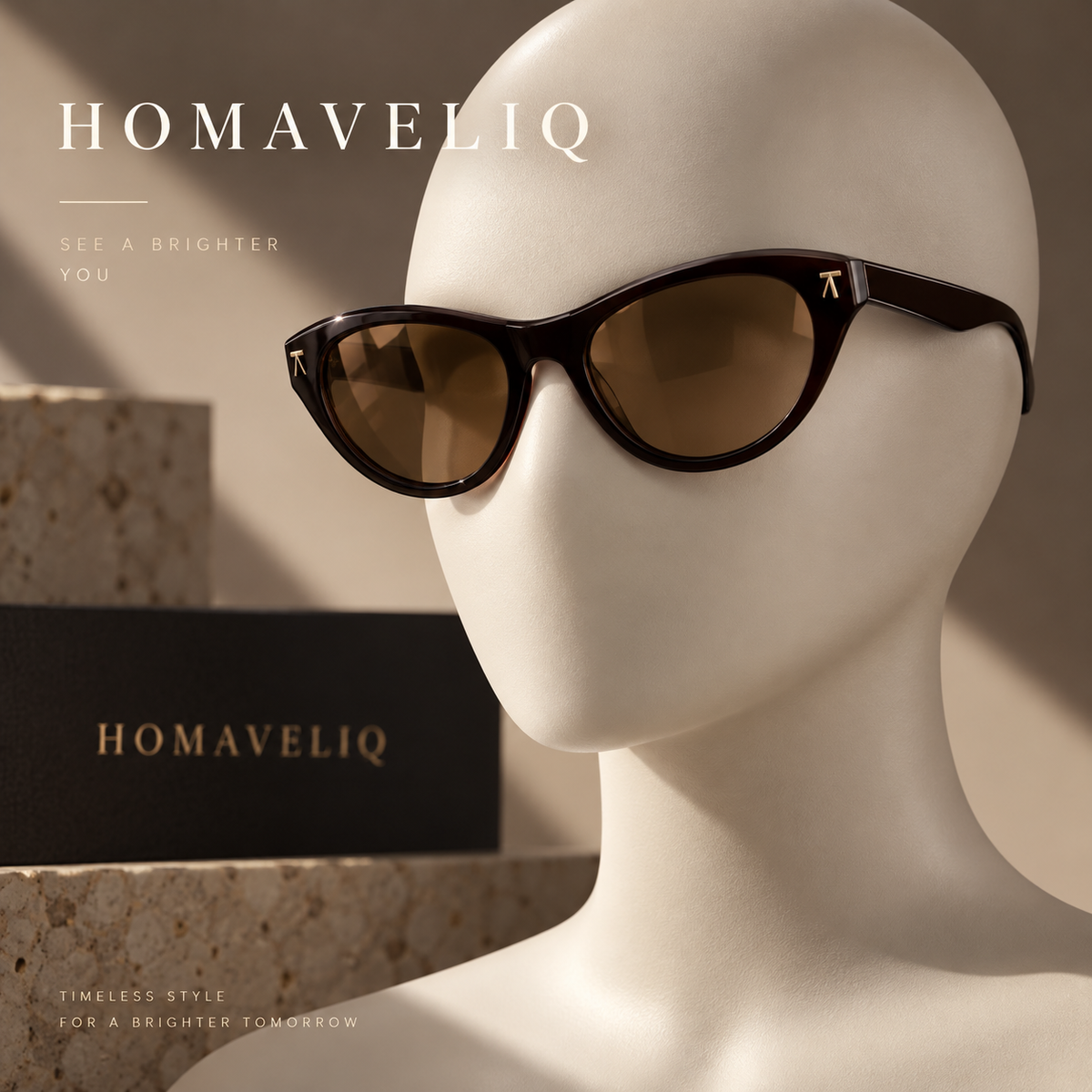 HOMAVELIQ® Retro Butterfly Sunglasses for Women – Brown Tinted Oversized Fashion Shades