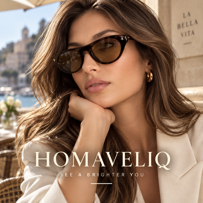 HOMAVELIQ® Retro Butterfly Sunglasses for Women – Brown Tinted Oversized Fashion Shades