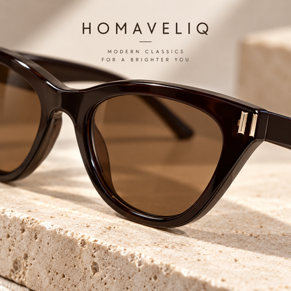 HOMAVELIQ® Retro Butterfly Sunglasses for Women – Brown Tinted Oversized Fashion Shades