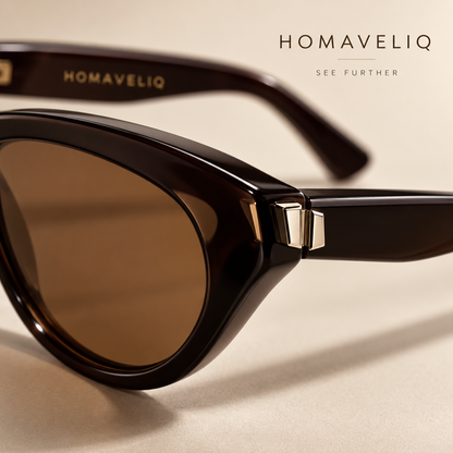 HOMAVELIQ® Retro Butterfly Sunglasses for Women – Brown Tinted Oversized Fashion Shades