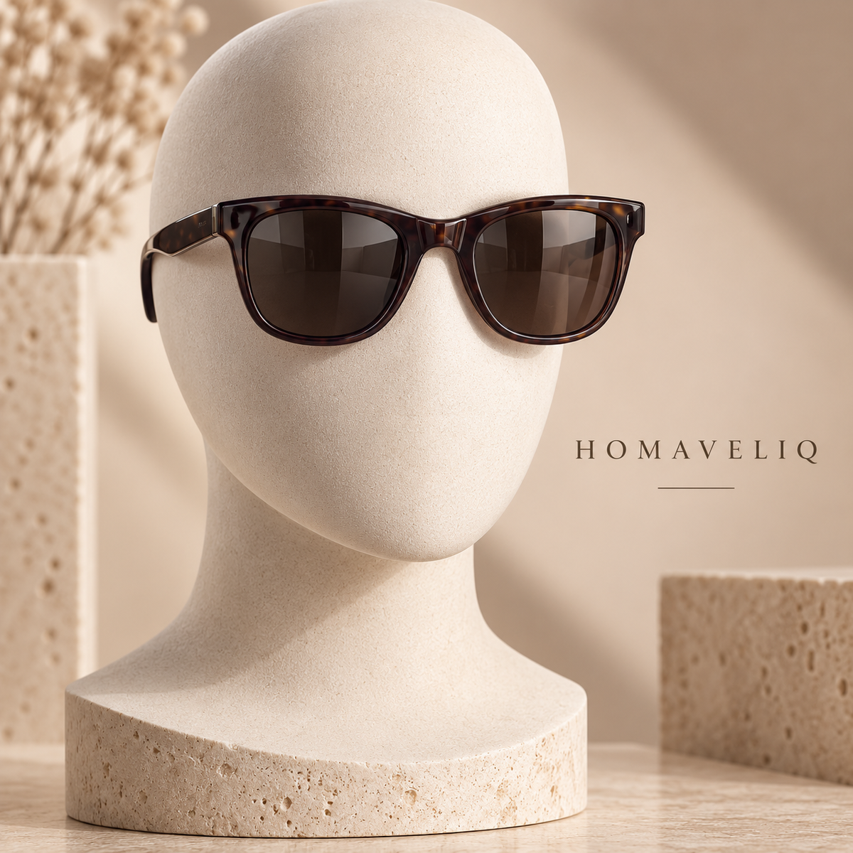 HOMAVELIQ® Modern Rectangular Sunglasses for Women – Brown Gradient Acetate Frame Fashion Shades